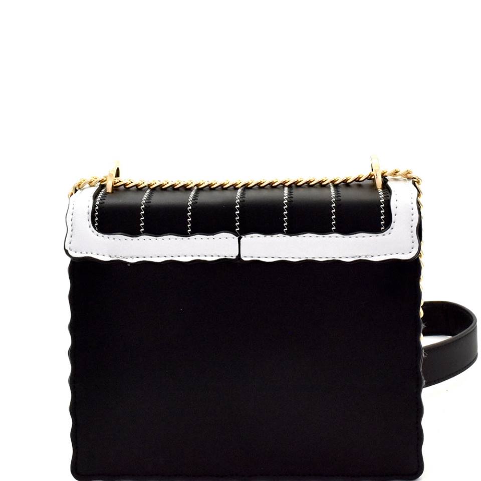 EXOTIC FLOWER EMBROIDERY STUDDED FLAP SHOULDER BAG