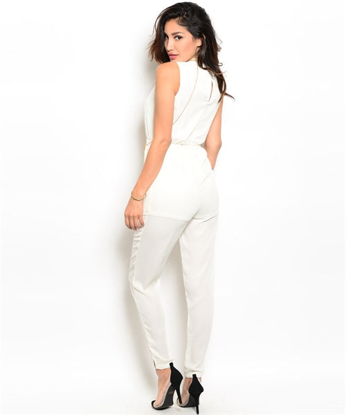 Ivory Gold Tone Chain Romper