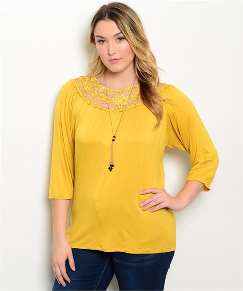 MUSTARD 3/4 HAND PLUS TOP
