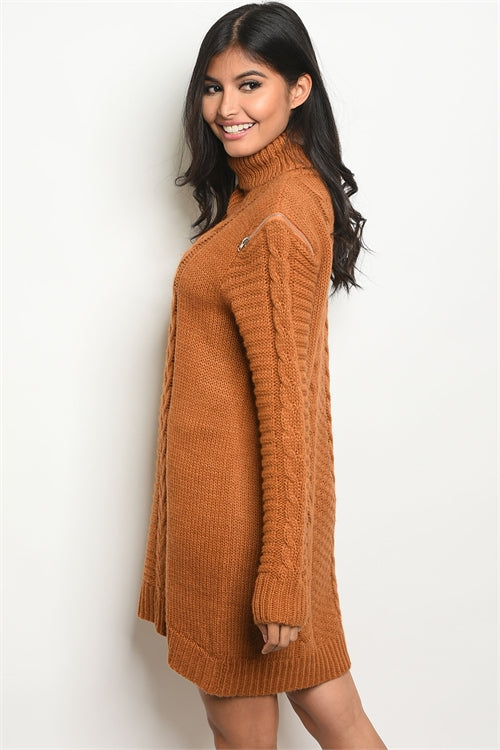 CAMEL SWEATER DRESS