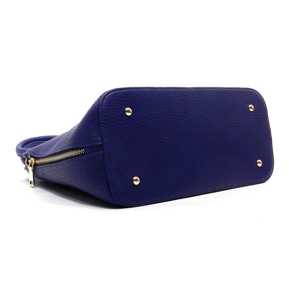 BLACK PEBBLE TEXTURED PADLOCK SATCHEL