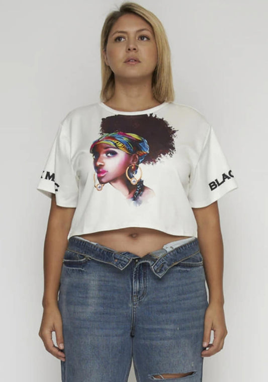 White Black Girl Top