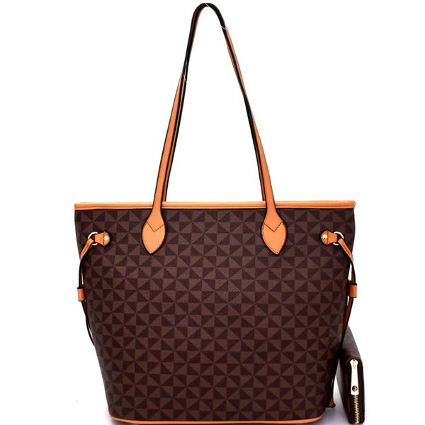 MONOGRAM TWO-TONE SHOPPER TOTE WALLET SET