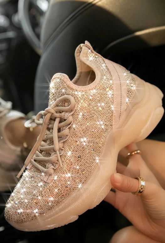 NUDE STUDDED LACE UP SNEAKERS