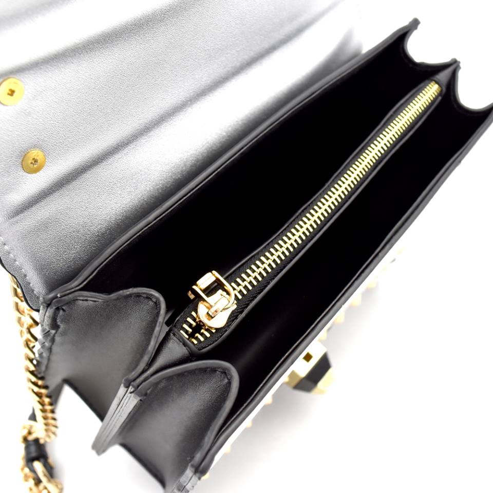 EXOTIC FLOWER EMBROIDERY STUDDED FLAP SHOULDER BAG