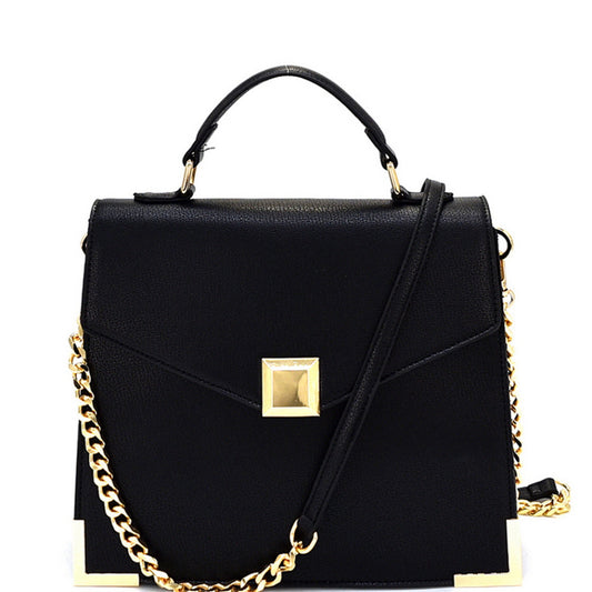 MYZTIQUE HARDWARE ACCENT CLASSY SATCHEL BLACK