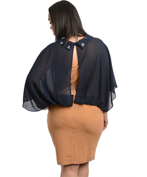 Two-Tone Navy Camel Dress