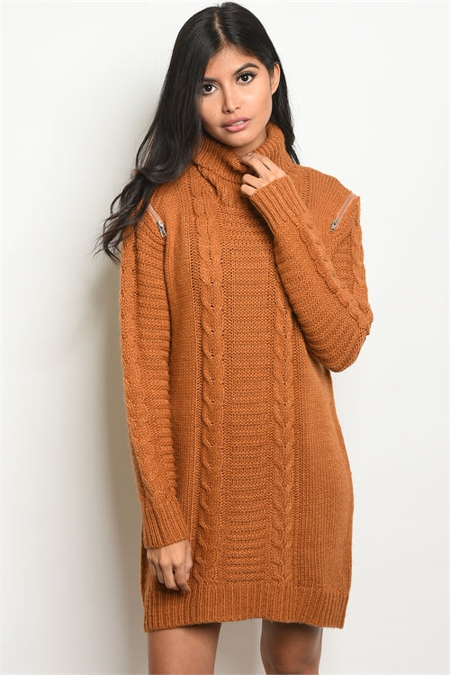 CAMEL SWEATER DRESS