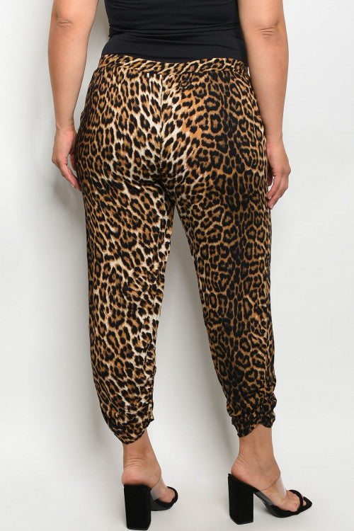 ANIMAL LEOPARD PRINT RUCHED PLUS PANT
