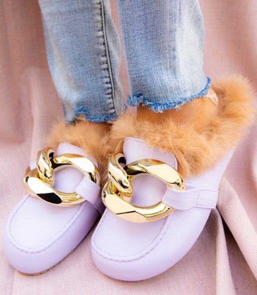HOT CHOCOLATE LAVENDER CLOSE TOE FLAT